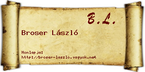 Broser László névjegykártya